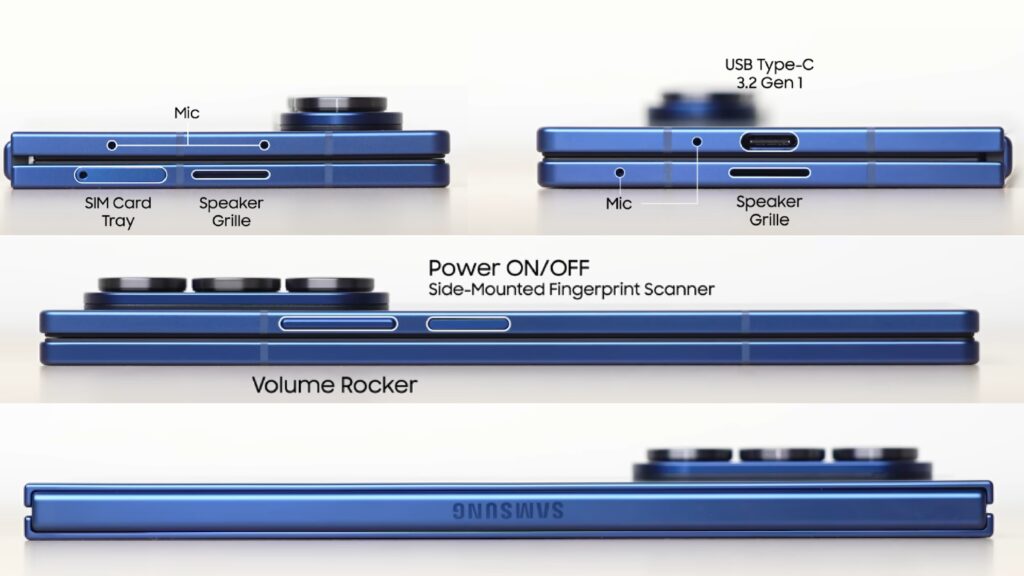 Samsung Galaxy Z Fold 7- ports and bou Samsung Galaxy Z Fold 7 - Ports and button